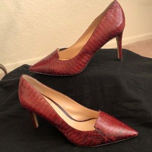 Vince Camuto Chianti Glazed Snake Burgundy Red 7.5 women